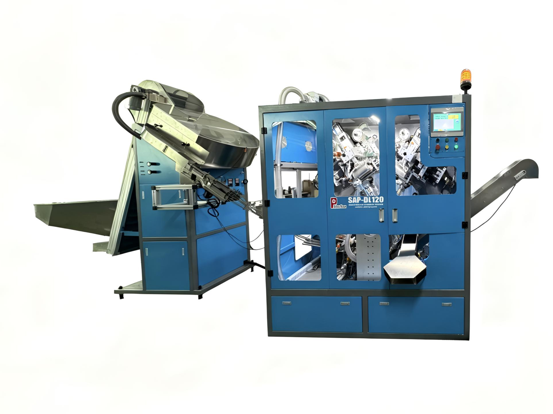 Automatic Dual Head Servo Hot Foil Stamping Machine for Cylindrical Closures | 90-110 pcs/min Bottle Cap Hot Stamping Equipment